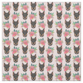 Doberman Hunde rosa Blüten Stoff (Muster)