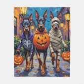 Doberman Hunde Trick-or-Treating Halloween-Kostüme Fleecedecke (Vorderseite)
