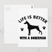 Doberman Hundedesign Postkarte (Vorne/Hinten)