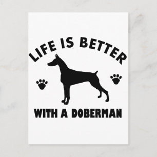 Doberman Hundedesign Postkarte