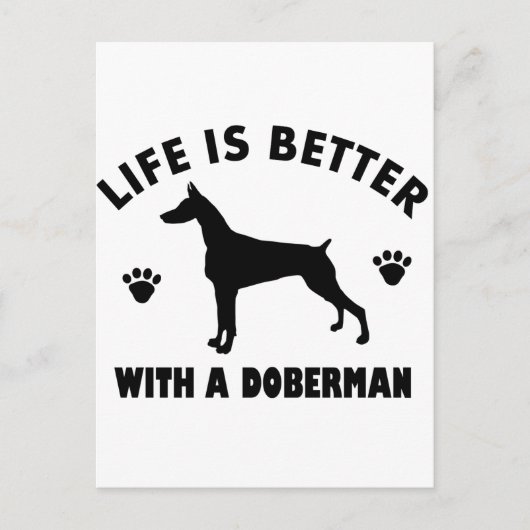 Doberman Hundedesign Postkarte (Vorderseite)