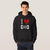 Doberman I Heart Dobermans Bone Hoodie (Vorne ganz)
