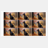 Doberman im Herbst Leaves Fall Inspiriert Etiketten (Blatt)