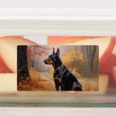 Doberman im Herbst Leaves Fall Inspiriert Etiketten (Befestigt)