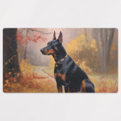 Doberman im Herbst Leaves Fall Inspiriert Etiketten (Design 2)