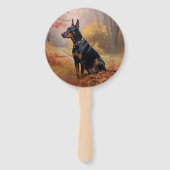 Doberman im Herbst Leaves Fall Inspiriert Fächer (Rückseite)
