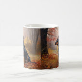 Doberman im Herbst Leaves Fall Inspiriert Kaffeetasse (Mittel)