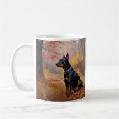 Doberman im Herbst Leaves Fall Inspiriert Kaffeetasse (Links)