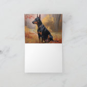 Doberman im Herbst Leaves Fall Inspiriert Karte (Innenseite)
