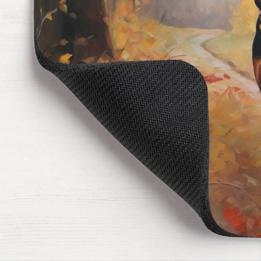 Doberman im Herbst Leaves Fall Inspiriert Mousepad (Ecke)