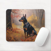 Doberman im Herbst Leaves Fall Inspiriert Mousepad (Mit Mouse)