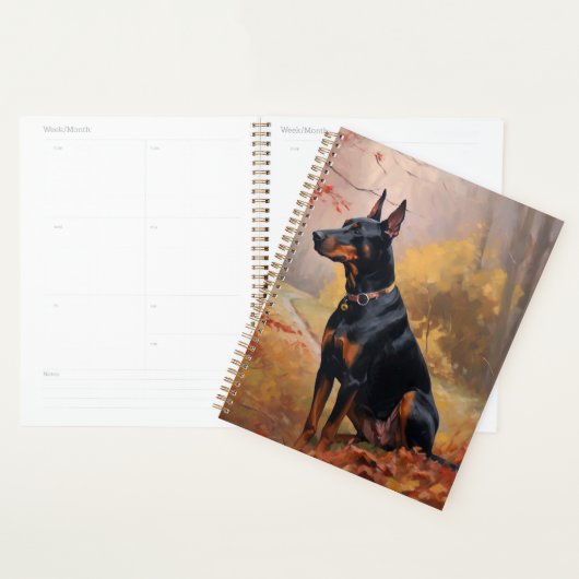 Doberman im Herbst Leaves Fall Inspiriert Planer (Anzeige)