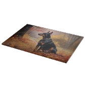 Doberman im Herbst Leaves Fall Inspiriert Schneidebrett (Ecke)