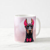 Doberman in Devil Costume Kaffeetasse (VorderseiteRechts)
