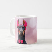 Doberman in Devil Costume Kaffeetasse (Vorderseite Links)