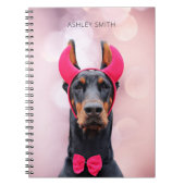 Doberman in Devil Costume Notizblock (Vorderseite)