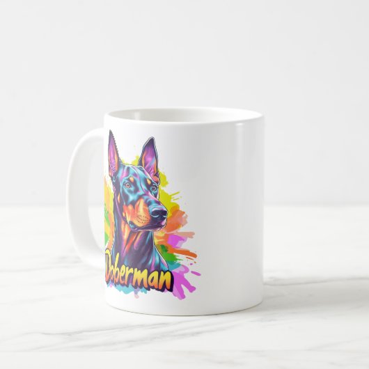 Doberman Kaffeetasse (Vorderseite Links)