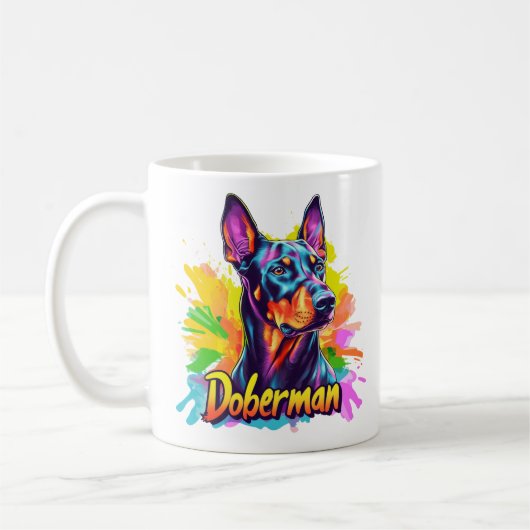 Doberman Kaffeetasse (Links)