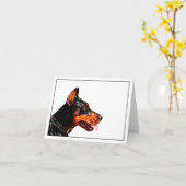 Doberman Karte (Gelbe Blume)