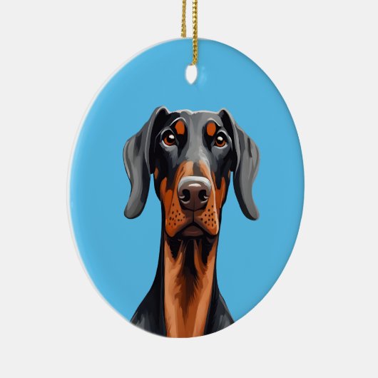 Doberman Keramik Ornament (Rechts)