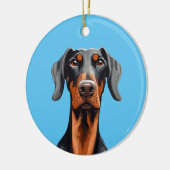 Doberman Keramik Ornament (Links)