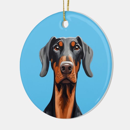 Doberman Keramik Ornament (Links)