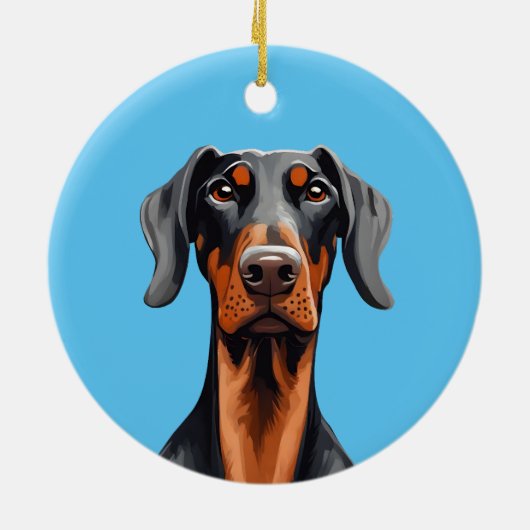 Doberman Keramik Ornament (Hinten)