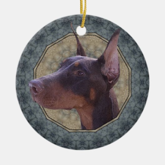 Doberman Keramikornament (Vorne)