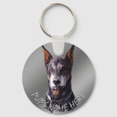 Doberman Key Chain Personalisiert Hunde Kunst Gesc Schlüsselanhänger (Vorderseite)