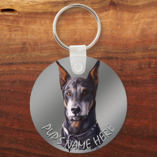 Doberman Key Chain Personalisiert Hunde Kunst Gesc Schlüsselanhänger