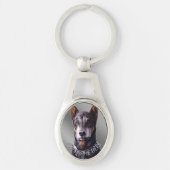 Doberman Key Chain Personalisiert Hunde Kunst Gesc Schlüsselanhänger (Vorderseite)