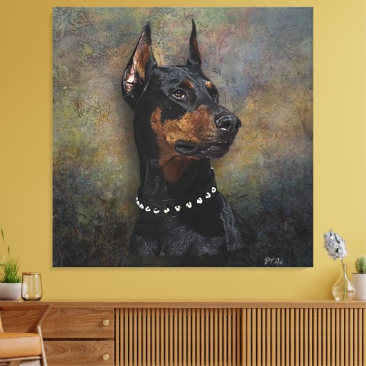 Doberman Leinwanddruck (Insitu (Wohnzimmer))