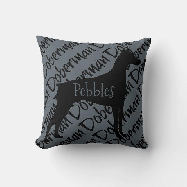 Doberman Liebe Custom Kissen (Vorderseite)