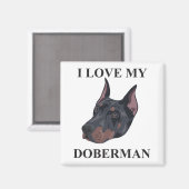 Doberman Liebe Magnet (Vorderseite/Rückseite)