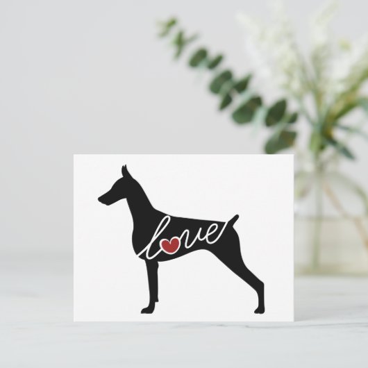 Doberman Liebe Postkarte (Stehend Vorderseite)