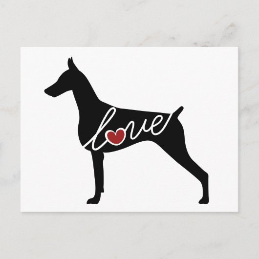 Doberman Liebe Postkarte (Vorderseite)