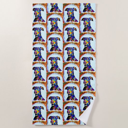 Doberman Liebe Strandtuch (Vorderseite)