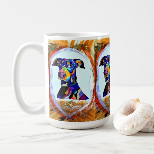 Doberman Liebe Tasse (Mit Donut)