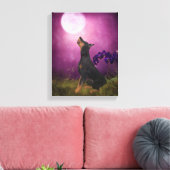 Doberman Lila Fantasy Orchids Doberman Art Leinwanddruck (Insitu (Wohnzimmer))