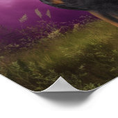 Doberman Lila Fantasy Orchids Doberman Art Poster (Ecke)