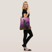Doberman Lila Fantasy Orchids Doberman Art Tasche (Am Model)
