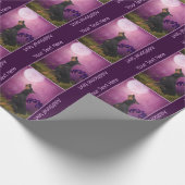 Doberman Lila Moon Fantasy Dog Art Personalisiert Geschenkpapier (Ecke)