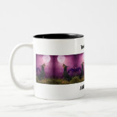 Doberman Lila Orchids Dog Art Personalisiert Zweifarbige Tasse (Links)