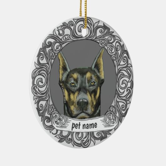 Doberman Loving Memory Ornament (Rechts)