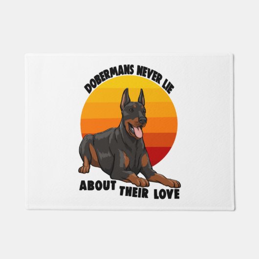 Doberman lügt nie über ihre Liebe Fußmatte (Vorderseite)