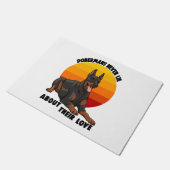 Doberman lügt nie über ihre Liebe Fußmatte (Schrägansicht)