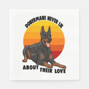 Doberman lügt nie über ihre Liebe Serviette
