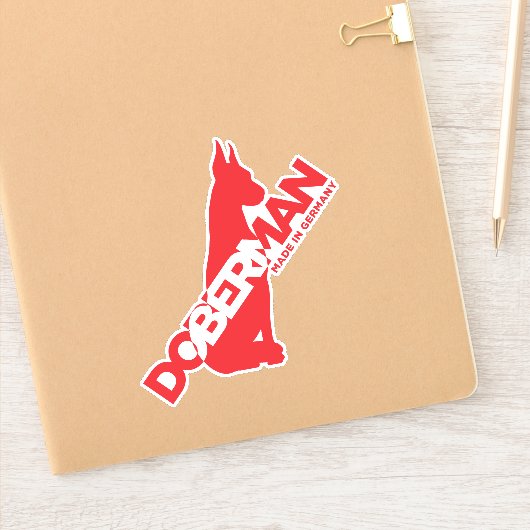 Doberman Made in Deutschland Aufkleber (Notizbuch)