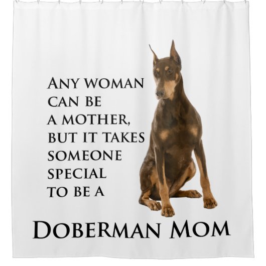 Doberman Mama Duschvorhang (Vorderseite)