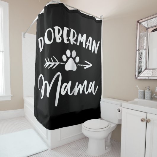Doberman Mama | Niedlich Doberman Lovers Gift Duschvorhang (Beispiel)